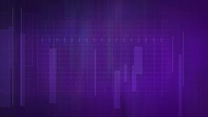 Sticker - Bar chart and grid animation on purple background