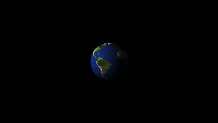 Wall Mural - planet earth in the rotating solar system, black screen