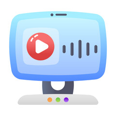 Sticker - A flat style icon of audio player 