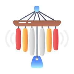 Sticker - Chimes icon in flat style 