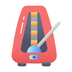 Poster - A flat style icon of metronome 