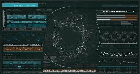 Sticker - Animating network connections and data visualization on analytical dashboard