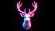 © artmozai - neon colored a reindeer face head splash art dope 3d pastel colors