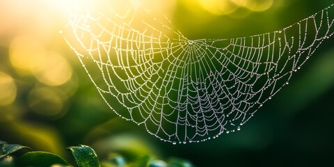 Wall Mural - nature dewdrop delicate spider web