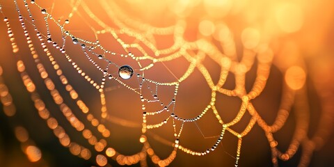 Wall Mural - nature dewdrop delicate spider web