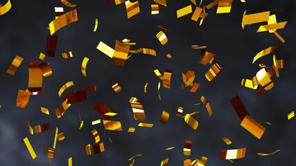 Canvas Print - Falling golden confetti animation over dark background, creating festive atmosphere