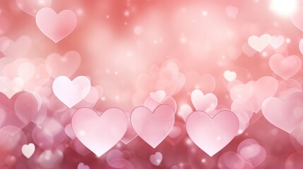 Sticker - Pink heart bokeh background