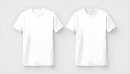 Poster - Two white tshirts tshirts front and back mockup 14