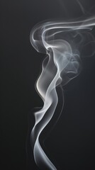 Poster - Abstract white smoke on black