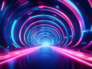 Colorful neon tunnel.