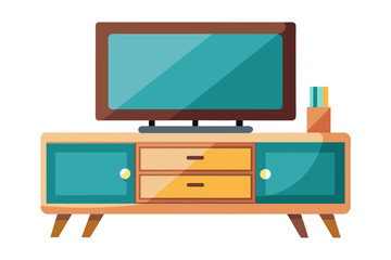 Canvas Print - A tv stand vector art illustration