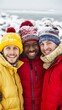 © Adobe Contributor - Three Friends Smiling In Winter