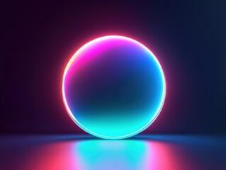 Poster - Neon circle glowing