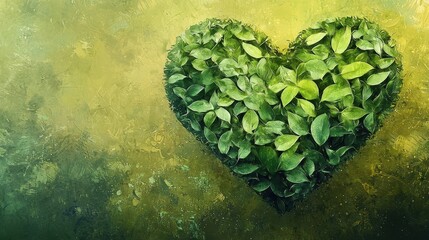 Wall Mural - Heart Shaped Foliage on Verdant Backdrop