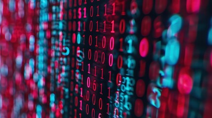 Digital Matrix, a vibrant backdrop of cascading binary code symbols, representing the intricate world of programming and technology, conveying a sense of innovation and complexity.