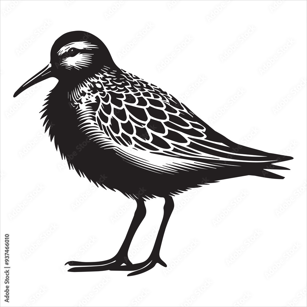 Dunling Dunlin Silhouette - Dunling Bird Clipart, Calidris alpina Design ...