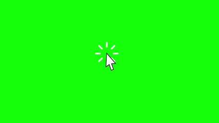 cursor click animated cursor and hand greenscreen 4k