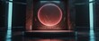 © ezra - futuristic portal science fiction podium pedestal platform modern empty cyberpunk podium mockup space background, stage, advertisement, horizontal, merchandise, shadow, show, marble