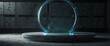 © ezra - futuristic portal science fiction podium pedestal platform modern empty cyberpunk podium mockup space background, stage, advertisement, horizontal, merchandise, shadow, show, marble