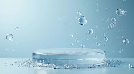 Poster - Water drops on blue background