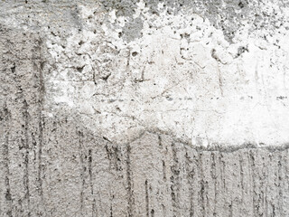 Dirty old cracked stucco concrete wall. Grunge and rough surface. Uneven cement painted wall texture background. 