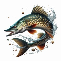 Wall Mural - fish on a white background