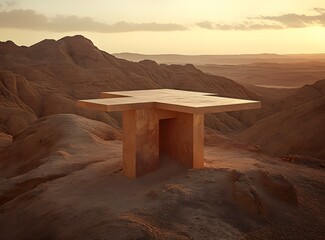 Wall Mural - Minimalist Architecture In A Desert Landscape