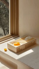 Wall Mural - Minimalist Tray with Orange and White Stones