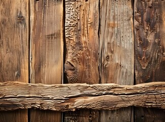 Wall Mural - Brown Rustic Wood Plank Background