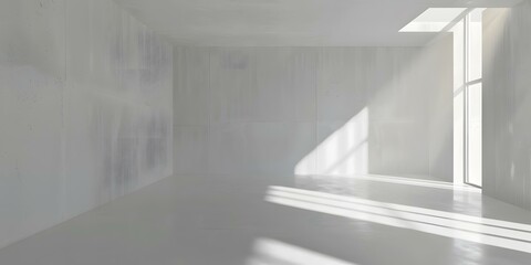 Sticker - Empty White Room with Large Window and Sunbeams