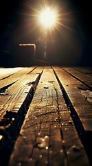 Poster - Wooden Floor Illuminated by Light