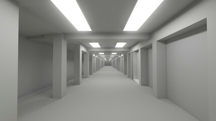 Sticker - White Corridor With Bright Lights