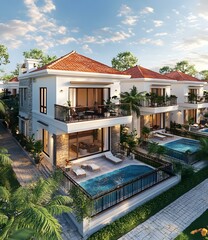 Wall Mural - Luxury Villa with Private Pool and Balcony