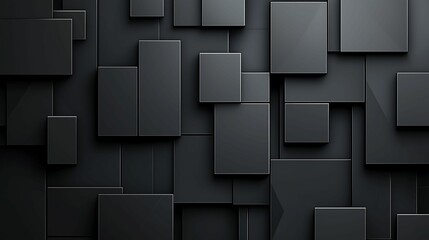 Wall Mural - Black picture background with minimalist geometric shapes, first-person view, digital painting style, abstract composition, more clarity with clear light and sharp focus, high detailed