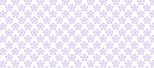 Seamless pattern with violet flowers in the white background