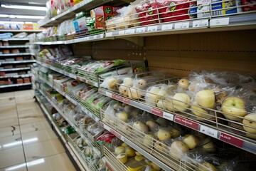 Canvas Print - Supermarket Shelves Full of Food Products