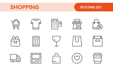 Wall Mural - Set of shopping cart icons. Collection of web icons for online store, from various cart icons in various shapes. Shopping outline icon set.