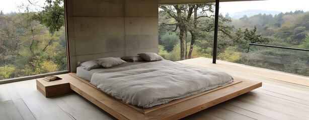 Wall Mural - Modern Minimalist Bedroom with a View