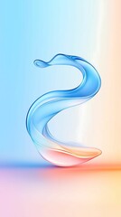Wall Mural - A smooth, flowing abstract design featuring a gradient of blue and orange colors, creating a sense of motion and elegance.