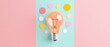 © BOJOShop - Light Bulb Inspiration with Colorful Circles on Pastel Background