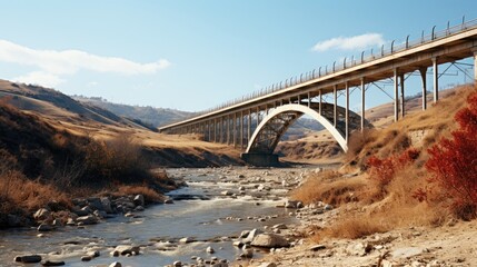 Canvas Print - bridge river suspension  