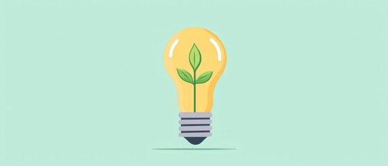 Poster - Green Energy Light Bulb Illustration