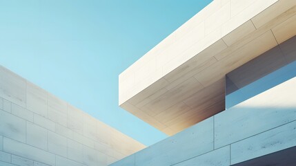 Sticker - Detailed shot of a modern architectural feature in a minimalist house AI generated illustration