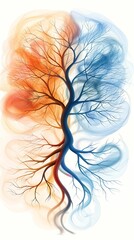 Canvas Print - Artistic tree with multicolor branches intricate design abstract background watercolor style more clarity with clear light and sharp focus high detailed