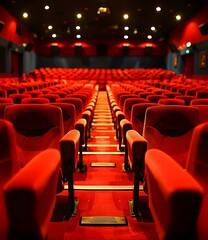 Canvas Print - Empty Red Seats in a Movie Theater