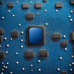 Wall Mural - Artificial intelligence chip, chip circuit board design, digital life, Nvidia and openai, science and technology background, Internet technology