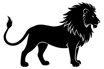 Canvas Print - Lion silhouette vector art illustration