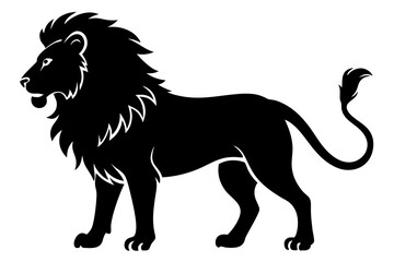 Canvas Print - Lion silhouette vector art illustration