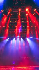 Poster - Concert Stage Lighting With Red And Blue Beams