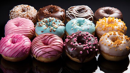 Sticker - bright tasty donuts. Set of donuts for National donut day 